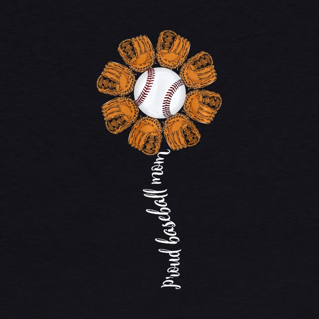 Cute Proud Mom Baseball Flower Mothers Day by Vigo